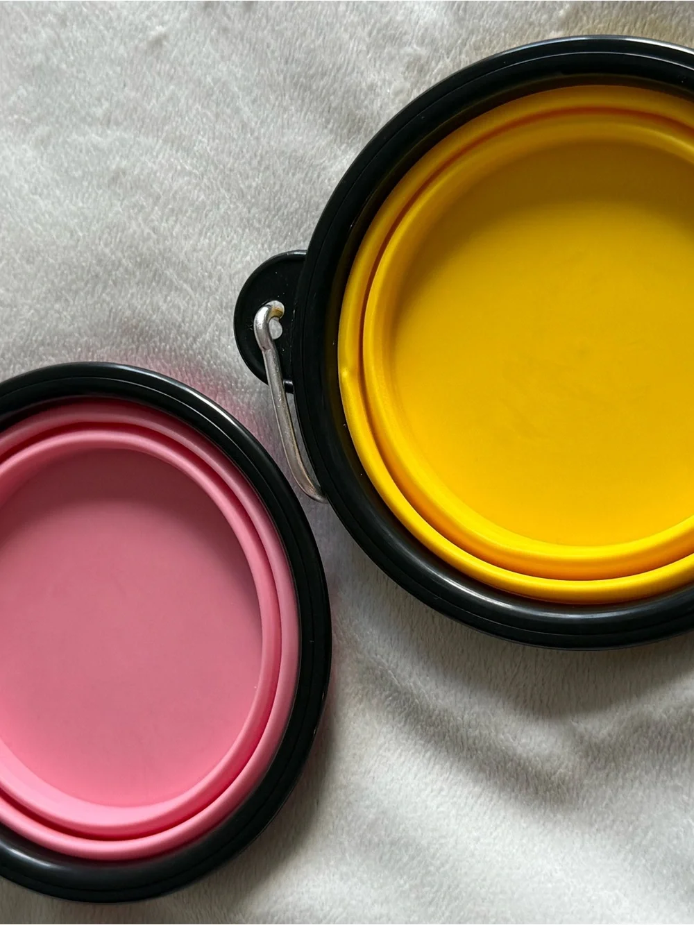 Rest-Eazzy Collapsible Pet Bowls — Pink & Yellow (2-Pack) NWOT